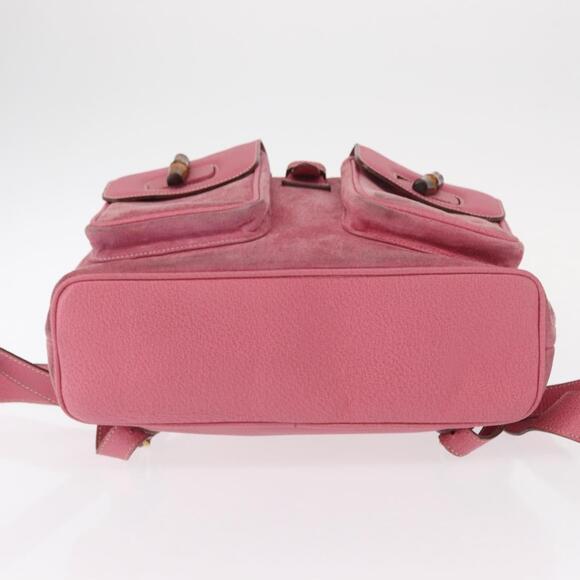 GUCCI Bamboo Backpack Suede Pink Gold 003 2058 0016 Auth 153813 main image 10